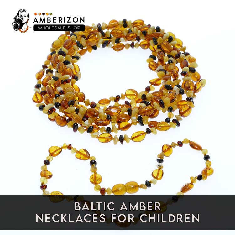 Baltic amber teething necklaces for babies - wholesale lots