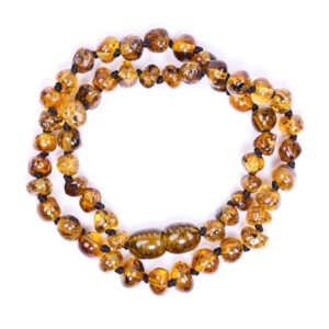 Honey-Green Baltic Amber Necklaces for Children with Baroque-Shaped Beads - Wholesale beads