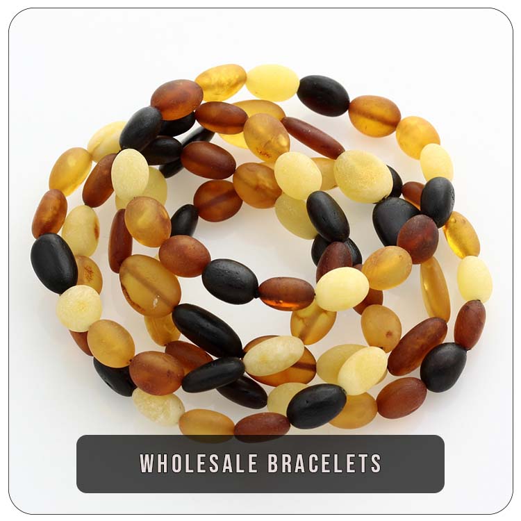 Raw amber bracelets wholesale for women and men