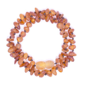 Raw Amber Necklace for Children - Chip-Shaped Beads - Frosted Finish - wholesale price