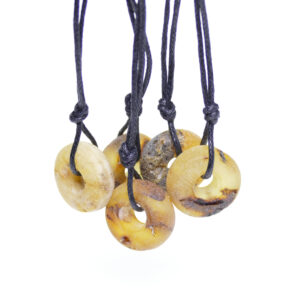 Raw amber pendant wholesale - Donut bead