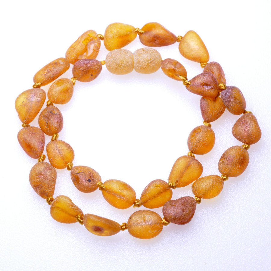 Sea Raw Amber Baby Necklace - Honey Freeform Beads - Wholesale price