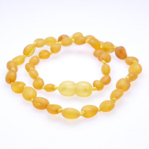 Unpolished Raw Sea Amber Necklace with Bean-Shaped Beads -Wholesale lot