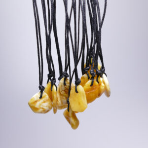 Wholesale Baltic amber pendant stone - Yellow white amber pendant